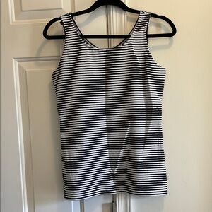 Talbots Black and White Striped Tank Top size can reversible